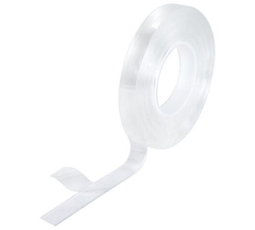 Многоразовая двухсторонняя прозрачная крепежная лента, скотч NANO tape, 5 м x 1 см, толщина 1 мм, WBZ (ВБЗ), 700424