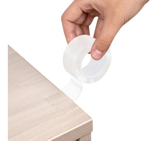 Многоразовая двухсторонняя прозрачная крепежная лента, скотч NANO tape, 2 м x 3 см, толщина 1 мм, WBZ (ВБЗ), 700425