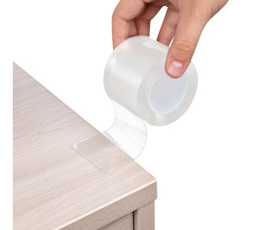 Многоразовая двухсторонняя прозрачная крепежная лента, скотч NANO tape, 3 м x 5 см, толщина 1 мм, WBZ (ВБЗ), 700427