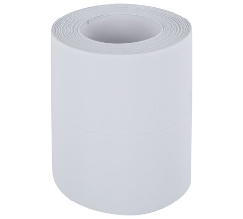 Клейкая лента бордюрная для ванны и кухни 80 мм х 3,2 м, белая, акриловая основа, WBZ (ВБЗ), 700428