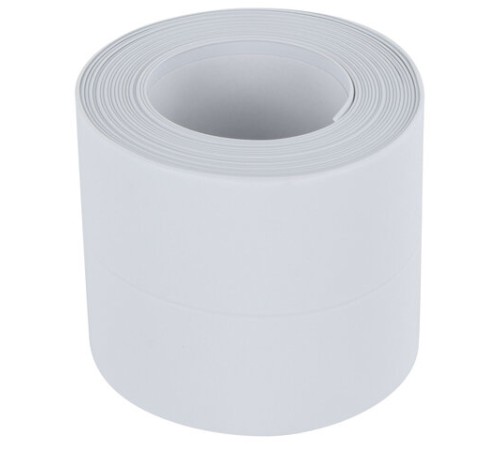 Клейкая лента бордюрная для ванны и кухни 60 мм х 3,2 м, белая, акриловая основа, WBZ (ВБЗ), 700429