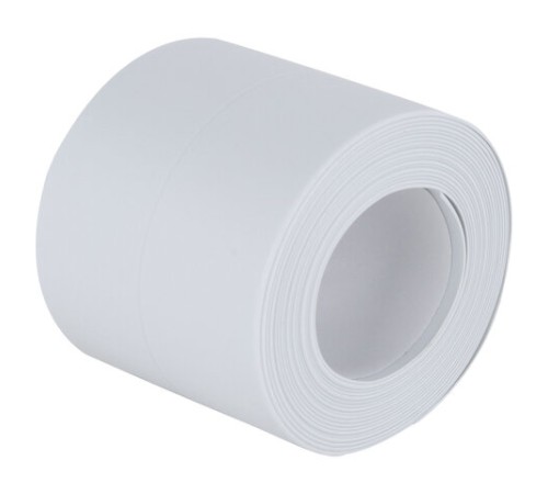 Клейкая лента бордюрная для ванны и кухни 60 мм х 3,2 м, белая, акриловая основа, WBZ (ВБЗ), 700429