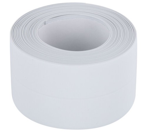 Клейкая лента бордюрная для ванны и кухни 38 мм х 3,2 м, белая, акриловая основа, WBZ (ВБЗ), 700430