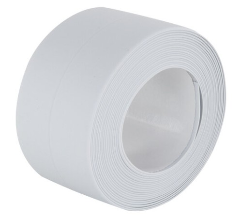 Клейкая лента бордюрная для ванны и кухни 38 мм х 3,2 м, белая, акриловая основа, WBZ (ВБЗ), 700430