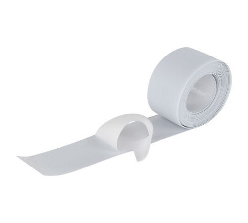 Клейкая лента бордюрная для ванны и кухни 38 мм х 3,2 м, белая, акриловая основа, WBZ (ВБЗ), 700430