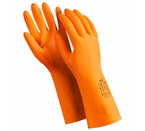 Перчатки латексные MANIPULA Specialist Цетра, КЩС-1, размер 8-8,5, M (средний), оранжевые, L-F-04/CG-947