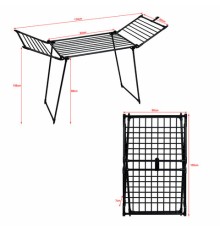 Сушилка напольная для белья раскладная, 3 зоны сушки, 19 метров, LAIMA HOME TRIO BLACK, 700470