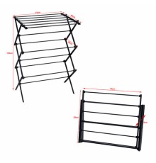 Сушилка напольная МИНИ для белья раскладная, 6 уровней, 10 метров, LAIMA HOME LADDER BLACK, 700473