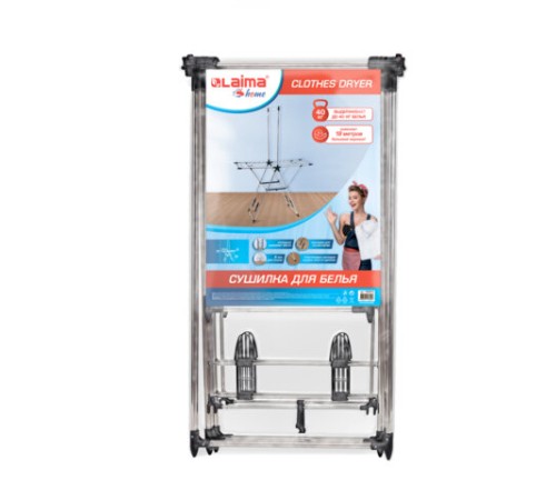 Сушилка напольная для белья раскладная, 6 зон сушки, 18 метров, LAIMA HOME GRANDIOSE STAR, 700474