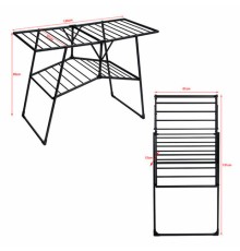 Сушилка напольная для белья раскладная, 4 зоны, 2 уровня, 22 метра, LAIMA HOME QUATRO BLACK, 700475