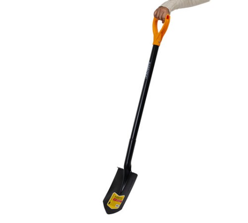 Лопата штыковая стальная 19х27 см, ОБЩАЯ ДЛИНА 115 см, черенок сталь, V-ручка, RABBITEX (РАББИТЕКС) 