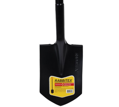 Лопата штыковая стальная 19х27 см, ОБЩАЯ ДЛИНА 115 см, черенок сталь, V-ручка, RABBITEX (РАББИТЕКС) 