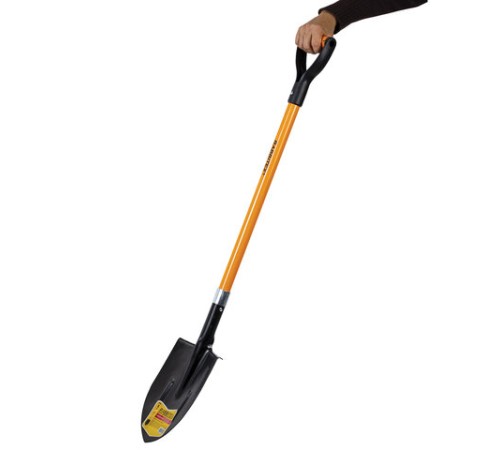 Лопата штыковая стальная 21х29 см, ОБЩАЯ ДЛИНА 115 см, черенок стекловолокно, V-ручка, RABBITEX (РАББИТЕКС) 