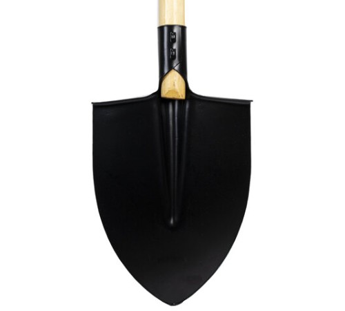 Лопата штыковая стальная 22х29 см, ОБЩАЯ ДЛИНА 115 см, деревянный черенок, V-ручка, RABBITEX (РАББИТЕКС) 