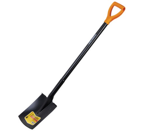 Лопата прямоугольная стальная 19х27 см, ОБЩАЯ ДЛИНА 115 см, черенок сталь, V-ручка, RABBITEX (РАББИТЕКС) 