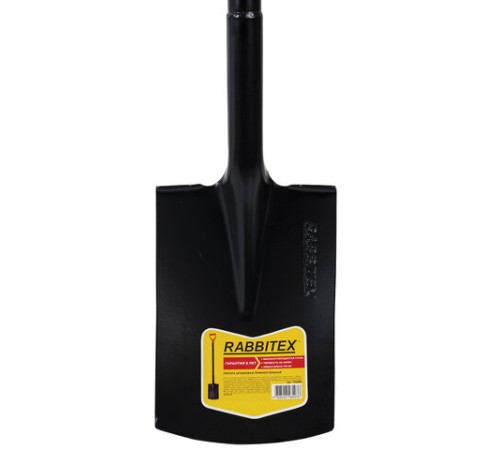 Лопата прямоугольная стальная 19х27 см, ОБЩАЯ ДЛИНА 115 см, черенок сталь, V-ручка, RABBITEX (РАББИТЕКС) 