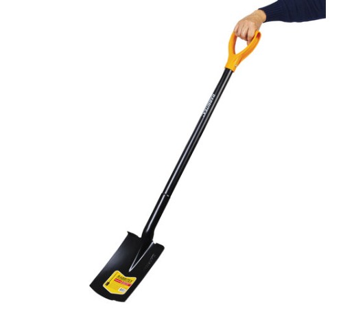 Лопата прямоугольная стальная 19х27 см, ОБЩАЯ ДЛИНА 115 см, черенок сталь, V-ручка, RABBITEX (РАББИТЕКС) 