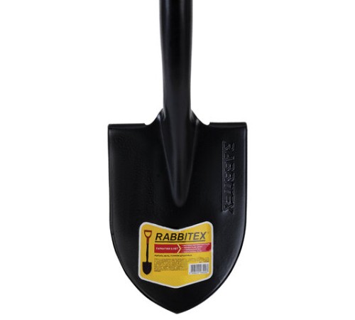 Лопата для авто и туризма, штыковая 15х20 см, ОБЩАЯ ДЛИНА 70 см, черенок сталь, V-ручка, RABBITEX (РАББИТЕКС) 