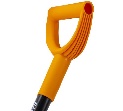 Лопата для авто и туризма, штыковая 15х20 см, ОБЩАЯ ДЛИНА 70 см, черенок сталь, V-ручка, RABBITEX (РАББИТЕКС) 