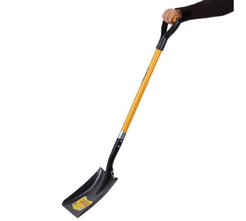 Лопата совковая стальная 23х28 см, ОБЩАЯ ДЛИНА 115 см, черенок стекловолокно, V-ручка, RABBITEX (РАББИТЕКС) 