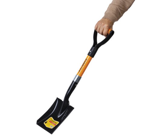 Лопата для авто и туризма, совковая 16х20 см, ОБЩАЯ ДЛИНА 70 см, черенок стекловолокно, V-ручка, RABBITEX (РАББИТЕКС) 