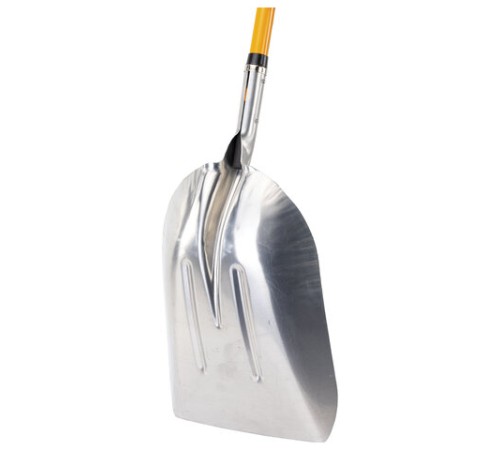 Лопата алюминиевая для снега 37х48 см, ОБЩАЯ ДЛИНА 120 см, черенок стекловолокно, V-ручка, RABBITEX (РАББИТЕКС) 