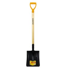 Лопата совковая стальная 19х27 см, ОБЩАЯ ДЛИНА 115 см, деревянный черенок, V-ручка, RABBITEX (РАББИТЕКС) 
