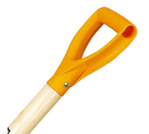 Лопата совковая стальная 19х27 см, ОБЩАЯ ДЛИНА 115 см, деревянный черенок, V-ручка, RABBITEX (РАББИТЕКС) 