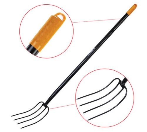 Вилы садовые цельнометаллические 22х30 см, ОБЩАЯ ДЛИНА 150 см, черенок сталь, RABBITEX (РАББИТЕКС) 