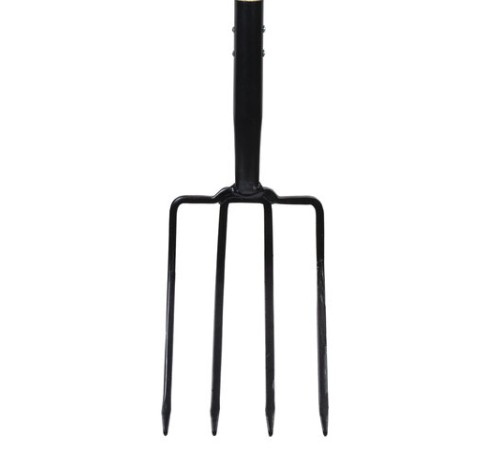 Вилы копальные стальные 19х28 см, ОБЩАЯ ДЛИНА 115 см, деревянный черенок, V-ручка, RABBITEX (РАББИТЕКС) 