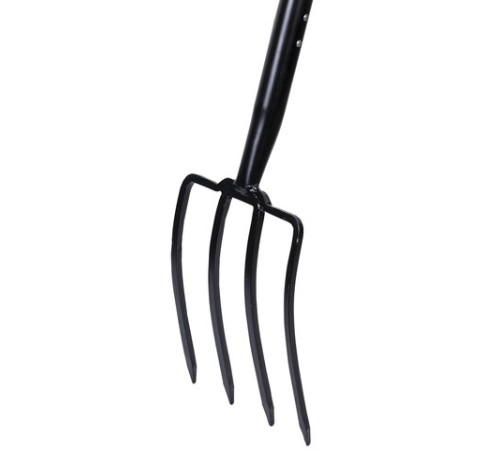 Вилы копальные стальные 19х28 см, ОБЩАЯ ДЛИНА 115 см, деревянный черенок, V-ручка, RABBITEX (РАББИТЕКС) 