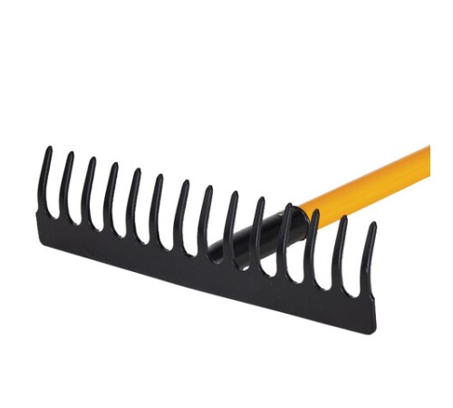 Грабли 14 зубьев стальные 35х10 см, ОБЩАЯ ДЛИНА 150 см, черенок стекловолокно, RABBITEX (РАББИТЕКС) 