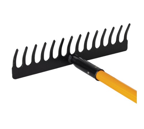 Грабли 14 зубьев стальные 35х10 см, ОБЩАЯ ДЛИНА 150 см, черенок стекловолокно, RABBITEX (РАББИТЕКС) 