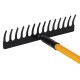 Грабли 14 зубьев стальные 35х10 см, ОБЩАЯ ДЛИНА 150 см, черенок стекловолокно, RABBITEX (РАББИТЕКС) 