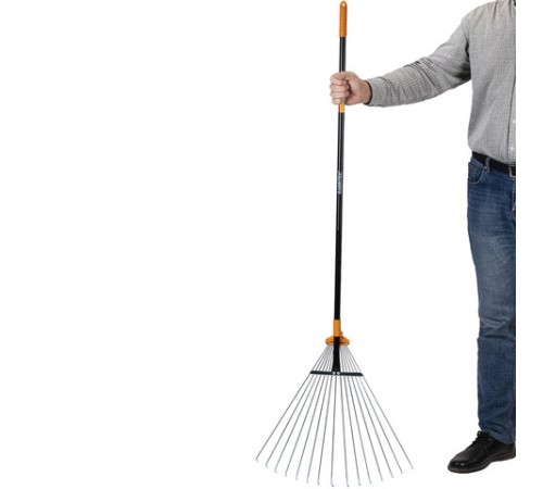 Грабли веерные 15 зубьев раздвижные, захват 20-60 см, ОБЩАЯ ДЛИНА 120-150 см, RABBITEX (РАББИТЕКС) 