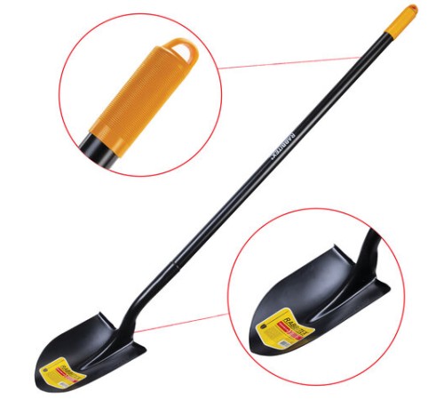 Лопата штыковая цельнометаллическая 22х28 см, ОБЩАЯ ДЛИНА 150 см, черенок сталь, RABBITEX (РАББИТЕКС) 