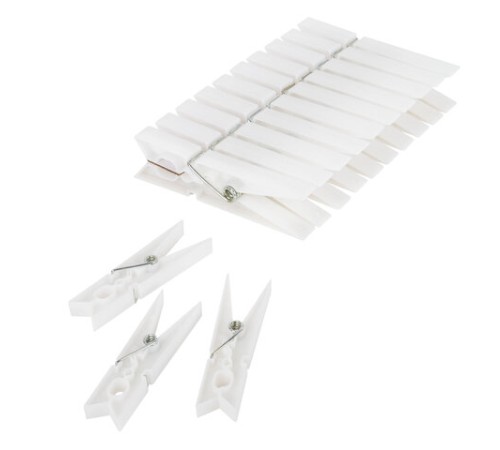 Прищепки бельевые 7,8 см, КОМПЛЕКТ 10 штук, пластик, белые, PRIMILA (ПРИМИЛА) ORIGINAL, 700512