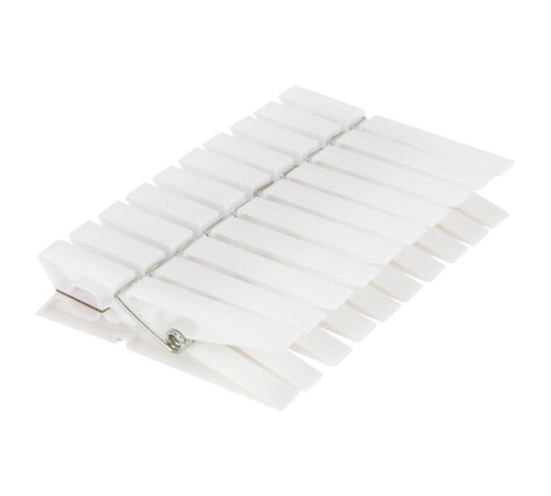 Прищепки бельевые 7,8 см, КОМПЛЕКТ 10 штук, пластик, белые, PRIMILA (ПРИМИЛА) ORIGINAL, 700512