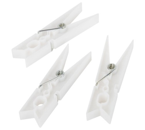 Прищепки бельевые 7,8 см, КОМПЛЕКТ 10 штук, пластик, белые, PRIMILA (ПРИМИЛА) ORIGINAL, 700512