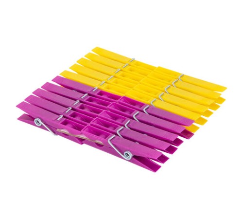 Прищепки бельевые 7 см, КОМПЛЕКТ 20 штук, пластик, ассорти, PRIMILA (ПРИМИЛА) BASIC, 700514