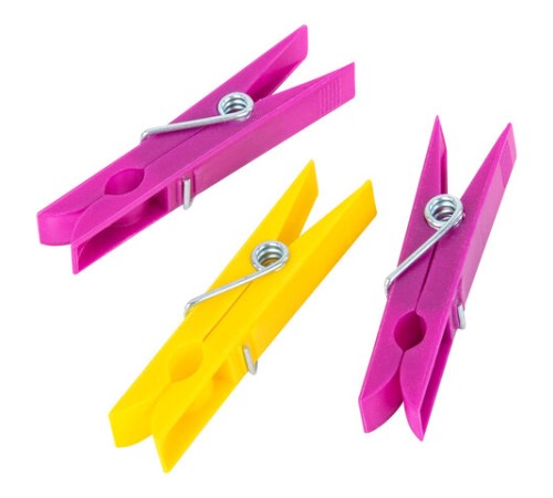 Прищепки бельевые 7 см, КОМПЛЕКТ 20 штук, пластик, ассорти, PRIMILA (ПРИМИЛА) BASIC, 700514