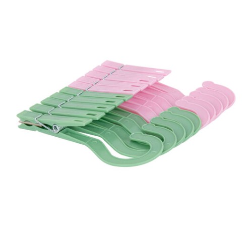 Прищепки бельевые с крючком 13 см, КОМПЛЕКТ 10 штук, пластик, ассорти, PRIMILA (ПРИМИЛА) EXTRA, 700519