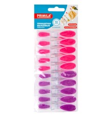 Прищепки бельевые 8,2 см, КОМПЛЕКТ 10 штук, прорезиненный пластик, ассорти, PRIMILA (ПРИМИЛА) PREMIUM, 700523