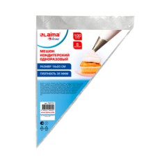 Мешок кондитерский одноразовый 16х20 см, размер S, КОМПЛЕКТ 100 штук, 35 мкм, LAIMA Home, 700701