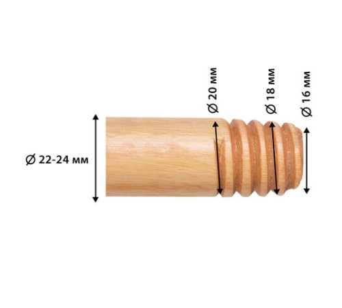 Черенок рукоятка 120 см, еврорезьба, дерево + лак (ЭВКАЛИПТ), d=2,2 см, BOOMHOUSE (БумХаус), 700890
