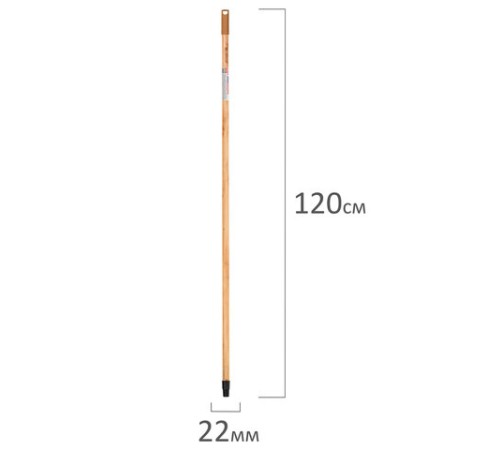 Черенок рукоятка 120 см, еврорезьба, пластиковая накладка, дерево + лак (ЭВКАЛИПТ), d=2,2 см, LAIMA, 700891