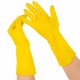 Перчатки МНОГОРАЗОВЫЕ латексные с хлопчатобумажным напылением, размер 6,5-7, S (малый), вес 50 г, желтые KOMFI, DGL024P