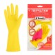 Перчатки МНОГОРАЗОВЫЕ латексные с хлопчатобумажным напылением, размер 8-9, L (большой), вес 57 г, желтые, KOMFI, DGL026P