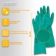 Перчатки нитриловые КЩС, ULTRA STRONG, химически устойчивые, х/б напыление, зеленые, размер 7-7,5 S (малый), RABBITEX (РАББИТЕКС), 700910