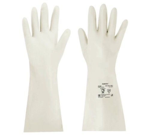 Перчатки нитриловые КЩС, EXTRA STRONG, химически устойчивые, белые, размер 10-10,5, XL (очень большой), RABBITEX (РАББИТЕКС), 700917